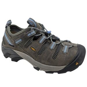 KEEN ESD Women's Hiking Shoes Steel Toe Size 6.5 Gray Blue Mesh